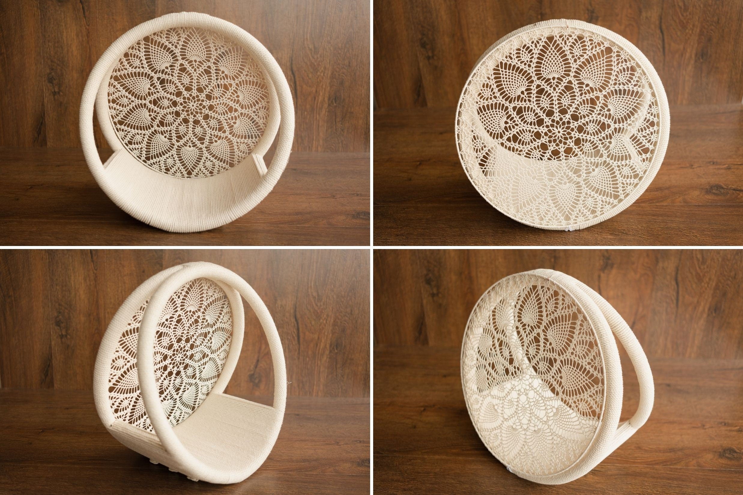 Newborn Dream Catcher Photography Props, Newborn Photography Prop Boho, Newborn Basket Prop, Baby Ring Basket Photo Prop, Macrame Photo Prop