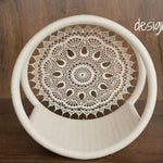 Newborn Dream Catcher Photography Props, Newborn Photography Prop Boho, Newborn Basket Prop, Baby Ring Basket Photo Prop, Macrame Photo Prop