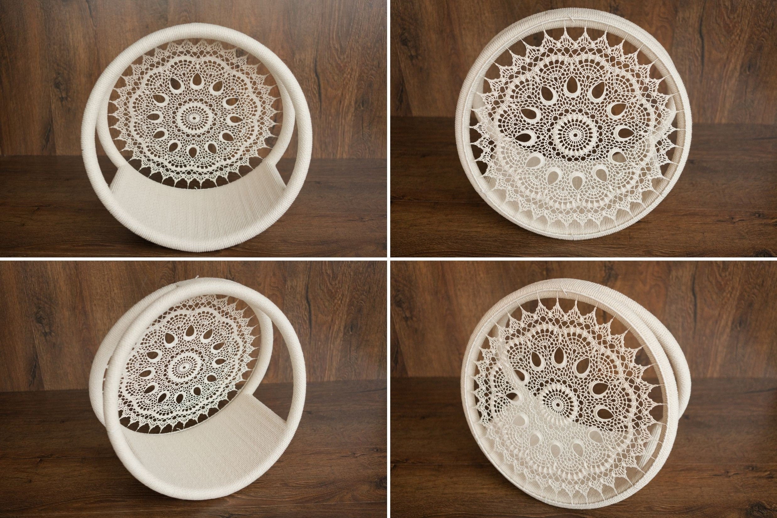 Newborn Dream Catcher Photography Props, Newborn Photography Prop Boho, Newborn Basket Prop, Baby Ring Basket Photo Prop, Macrame Photo Prop