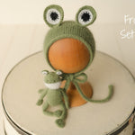 Newborn Animal Hat with Toy, Newborn Knitted Outfit, Newborn Animal Outfit, Newborn Photography Props, Newborn Giraffe Outfit, Newborn Panda