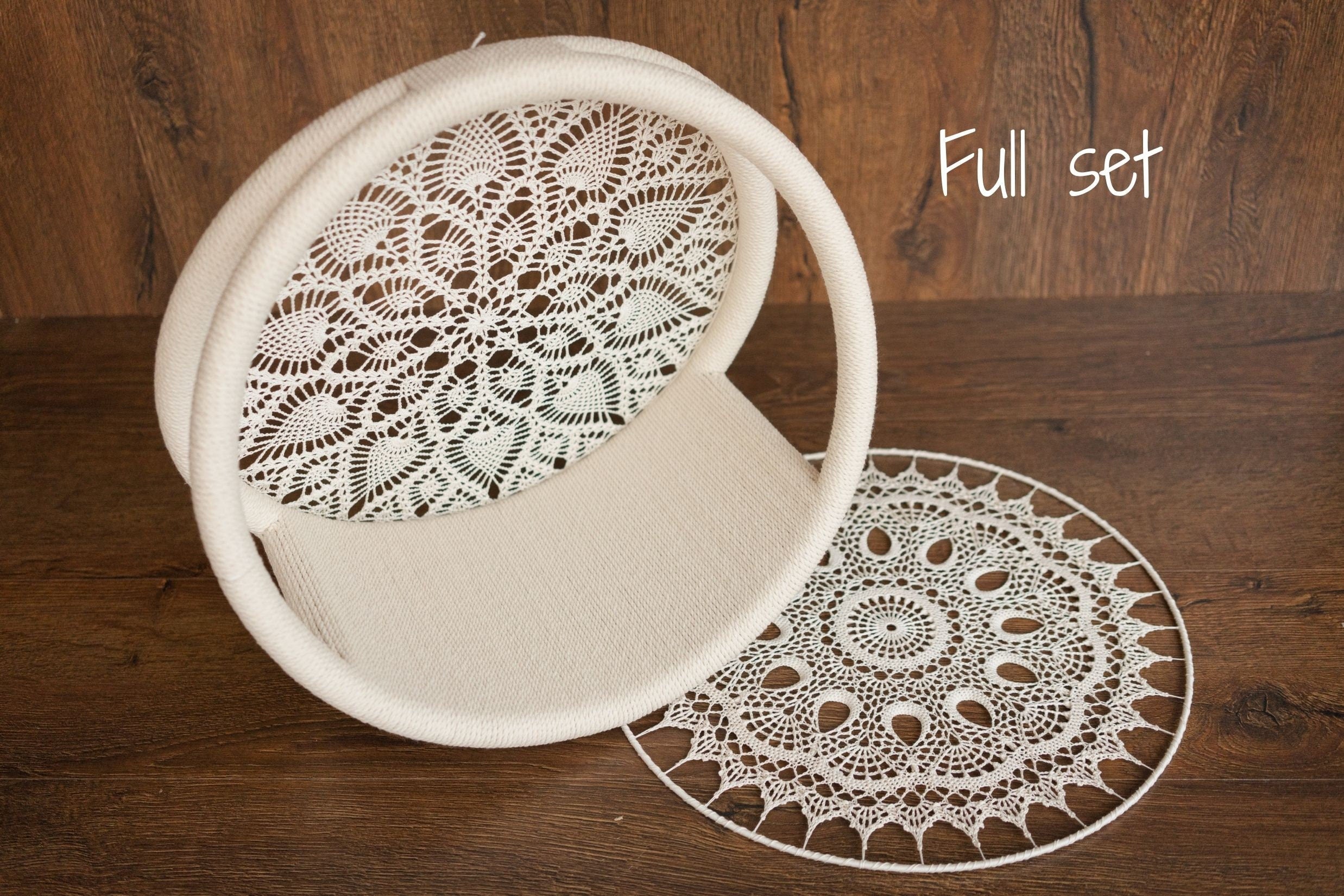 Newborn Dream Catcher Photography Props, Newborn Photography Prop Boho, Newborn Basket Prop, Baby Ring Basket Photo Prop, Macrame Photo Prop