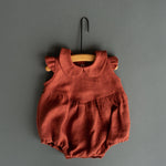 Baby Girl Linen Romper, Baby Linen Outfit for Girl, Girl Linen Boho Dress, Newborn Girl Coming Home outfit, Newborn Photography Outfit Girl