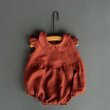 Baby Girl Linen Romper, Baby Linen Outfit for Girl, Girl Linen Boho Dress, Newborn Girl Coming Home outfit, Newborn Photography Outfit Girl