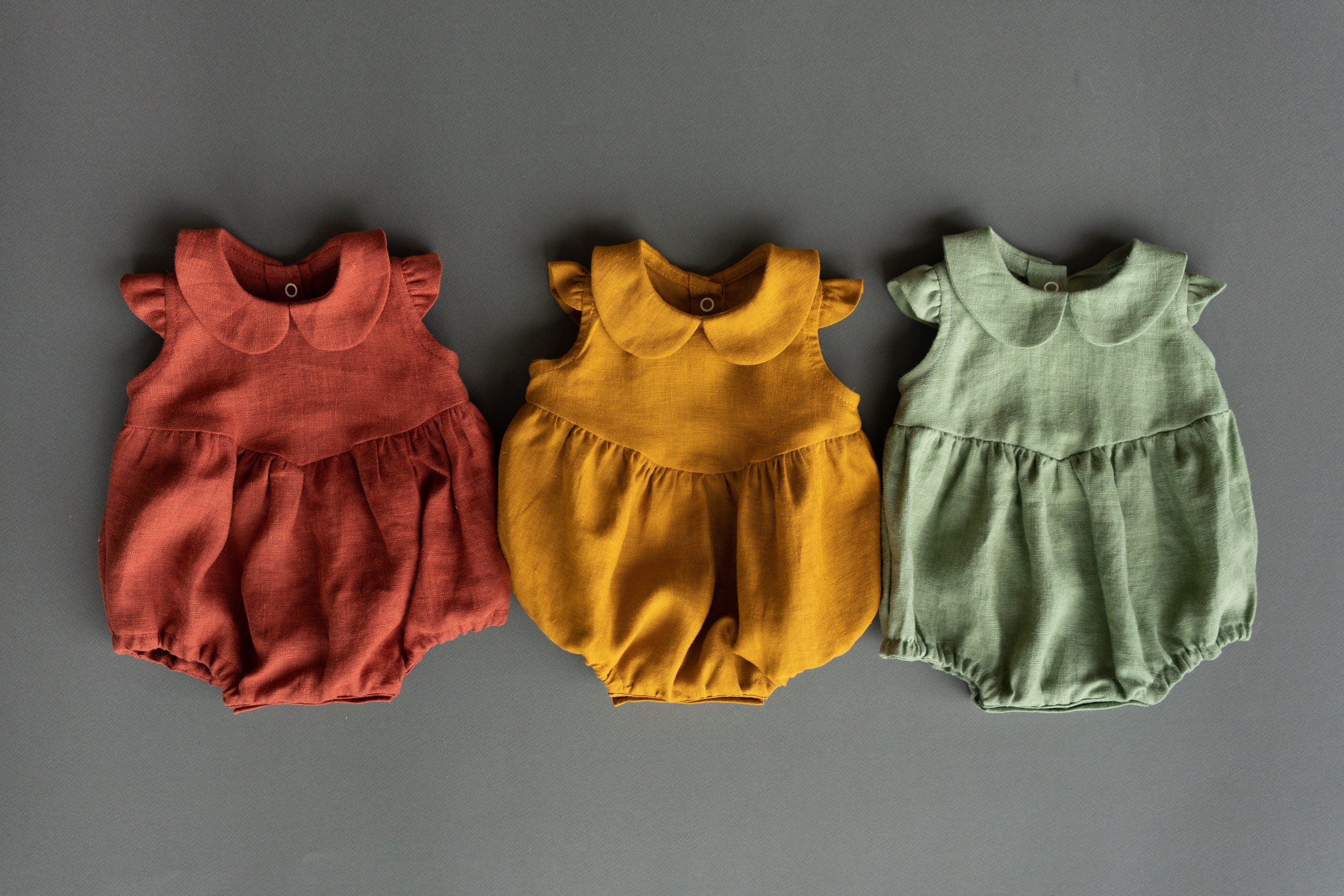 Baby Girl Linen Romper, Baby Linen Outfit for Girl, Girl Linen Boho Dress, Newborn Girl Coming Home outfit, Newborn Photography Outfit Girl