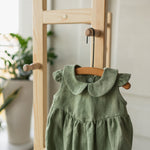 Baby Girl Linen Romper, Baby Linen Outfit for Girl, Girl Linen Boho Dress, Newborn Girl Coming Home outfit, Newborn Photography Outfit Girl