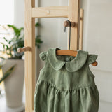 Baby Girl Linen Romper, Baby Linen Outfit for Girl, Girl Linen Boho Dress, Newborn Girl Coming Home outfit, Newborn Photography Outfit Girl