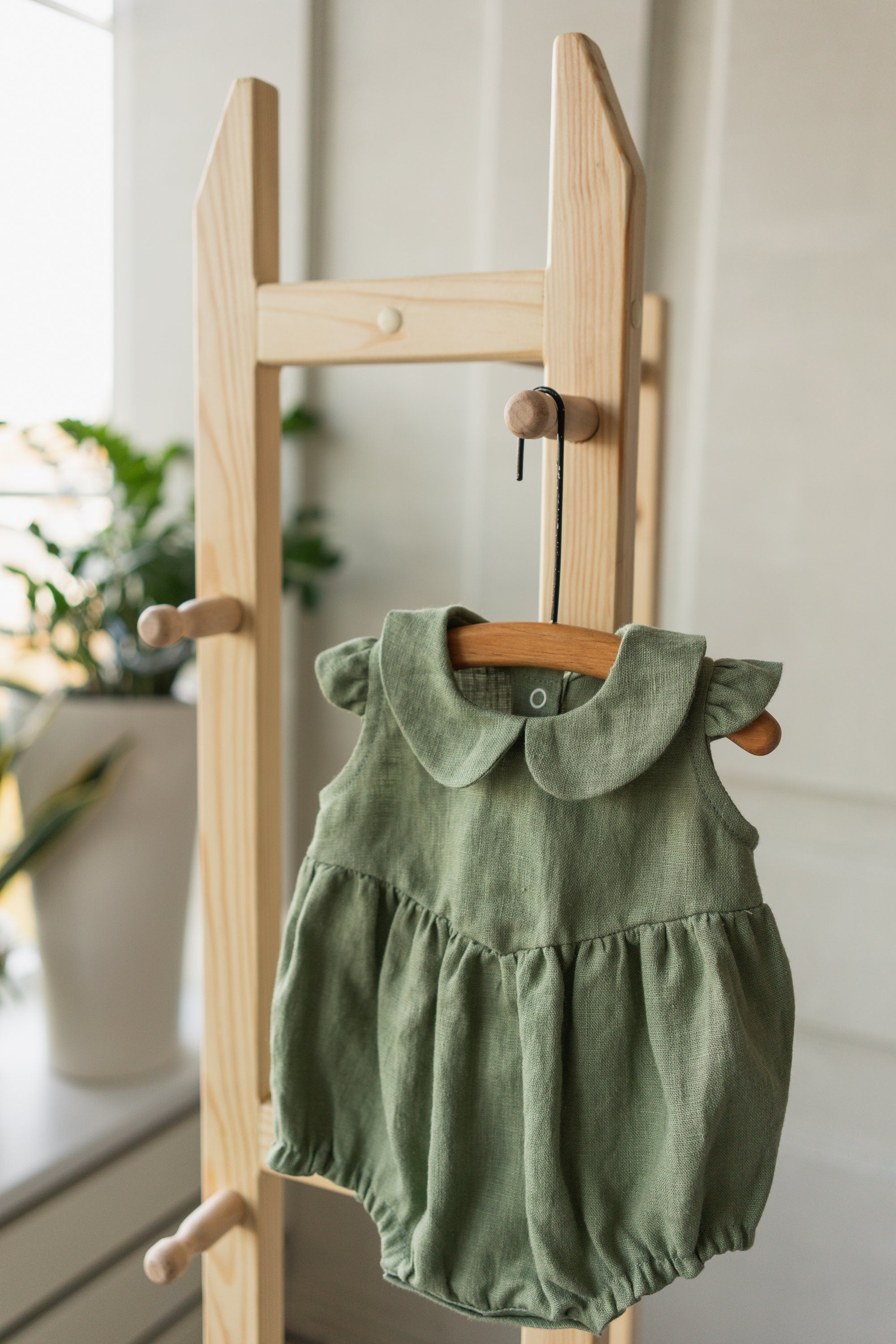 Baby Girl Linen Romper, Baby Linen Outfit for Girl, Girl Linen Boho Dress, Newborn Girl Coming Home outfit, Newborn Photography Outfit Girl