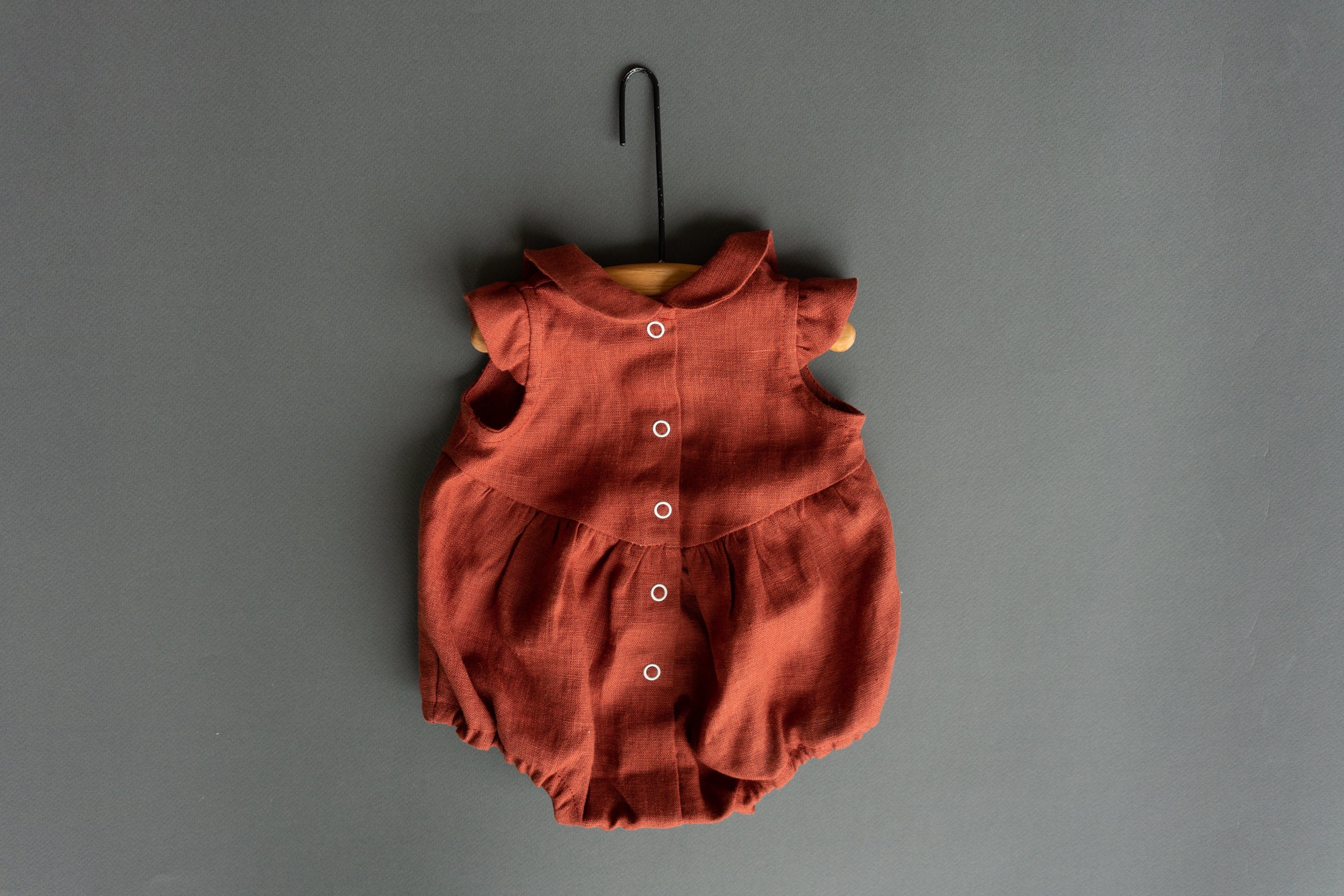 Baby Girl Linen Romper, Baby Linen Outfit for Girl, Girl Linen Boho Dress, Newborn Girl Coming Home outfit, Newborn Photography Outfit Girl