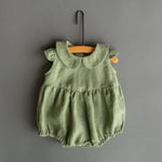 Baby Girl Linen Romper, Baby Linen Outfit for Girl, Girl Linen Boho Dress, Newborn Girl Coming Home outfit, Newborn Photography Outfit Girl