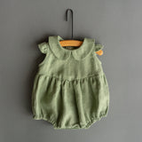 Baby Girl Linen Romper, Baby Linen Outfit for Girl, Girl Linen Boho Dress, Newborn Girl Coming Home outfit, Newborn Photography Outfit Girl
