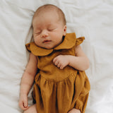 Baby Girl Linen Romper, Baby Linen Outfit for Girl, Girl Linen Boho Dress, Newborn Girl Coming Home outfit, Newborn Photography Outfit Girl