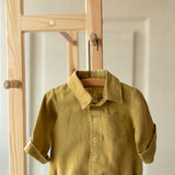 Baby Boy Linen Shirt, Baby Linen Outfit for Boy, Linen Unisex Baby Clothing, Newborn Boy Coming Home outfit, Newborn Photography Outfit Boy