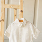 Baby Boy Linen Shirt, Baby Linen Outfit for Boy, Linen Unisex Baby Clothing, Newborn Boy Coming Home outfit, Newborn Photography Outfit Boy