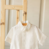 Baby Boy Linen Shirt, Baby Linen Outfit for Boy, Linen Unisex Baby Clothing, Newborn Boy Coming Home outfit, Newborn Photography Outfit Boy