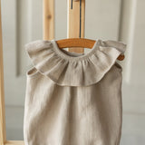 Baby Girl Linen Romper, Baby Linen Outfit for Girl, Girl Linen Boho Dress, Newborn Girl Coming Home outfit, Newborn Photography Outfit Girl