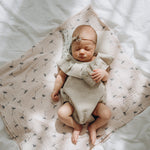 Baby Girl Linen Romper with Newborn Posing Pillow, Linen Baby Romper, Newborn Girl Coming Home outfit, Newborn Photography Outfit Girl