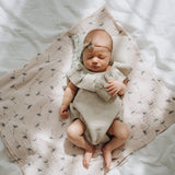 Baby Girl Linen Romper with Newborn Posing Pillow, Linen Baby Romper, Newborn Girl Coming Home outfit, Newborn Photography Outfit Girl