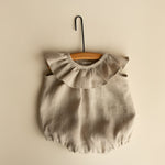 Baby Girl Linen Romper, Baby Linen Outfit for Girl, Girl Linen Boho Dress, Newborn Girl Coming Home outfit, Newborn Photography Outfit Girl