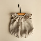 Baby Girl Linen Romper, Baby Linen Outfit for Girl, Girl Linen Boho Dress, Newborn Girl Coming Home outfit, Newborn Photography Outfit Girl