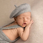 Newborn Beret Hat, Newborn French Hat, Newborn Knitted Outfit, Baby Beret with Baby Scarf, Newborn Outfit Girl, Unisex Baby Clothing Knitted