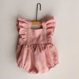 Baby Girl Linen Romper, Baby Linen Outfit for Girl, Girl Linen Boho Dress, Newborn Girl Coming Home outfit, Newborn Photography Outfit Girl