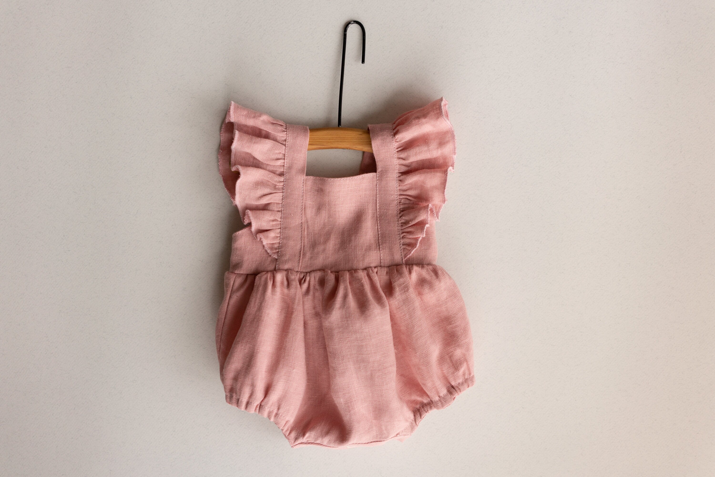 Baby Girl Linen Romper, Baby Linen Outfit for Girl, Girl Linen Boho Dress, Newborn Girl Coming Home outfit, Newborn Photography Outfit Girl