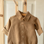 Baby Boy Linen Shirt, Baby Linen Outfit for Boy, Linen Unisex Baby Clothing, Newborn Boy Coming Home outfit, Newborn Photography Outfit Boy