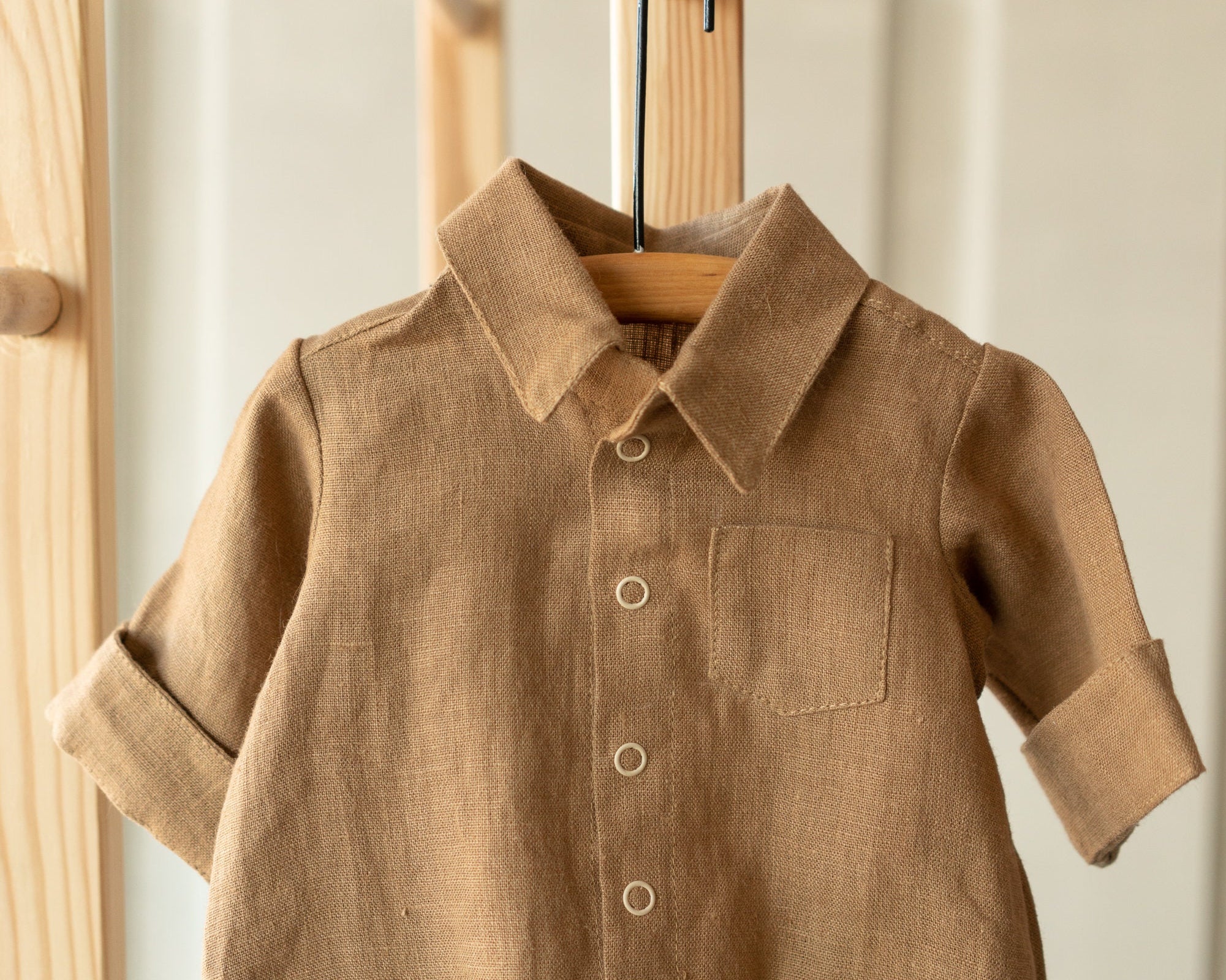 Baby Boy Linen Shirt, Baby Linen Outfit for Boy, Linen Unisex Baby Clothing, Newborn Boy Coming Home outfit, Newborn Photography Outfit Boy