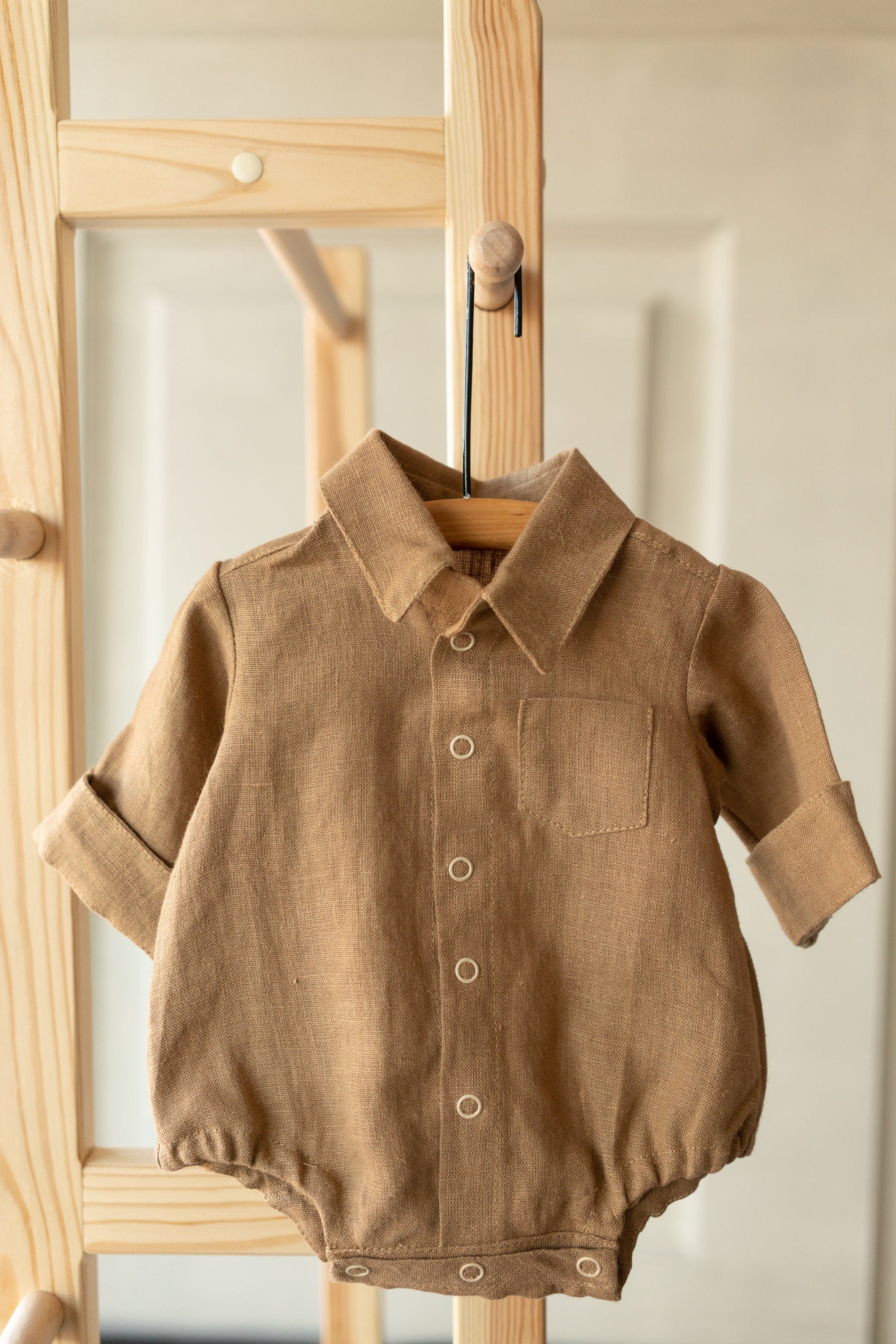 Baby Boy Linen Shirt, Baby Linen Outfit for Boy, Linen Unisex Baby Clothing, Newborn Boy Coming Home outfit, Newborn Photography Outfit Boy
