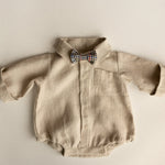 Baby Boy Linen Shirt, Baby Linen Outfit for Boy, Linen Unisex Baby Clothing, Newborn Boy Coming Home outfit, Newborn Photography Outfit Boy