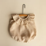 Baby Girl Linen Romper, Baby Linen Outfit for Girl, Girl Linen Boho Dress, Newborn Girl Coming Home outfit, Newborn Photography Outfit Girl