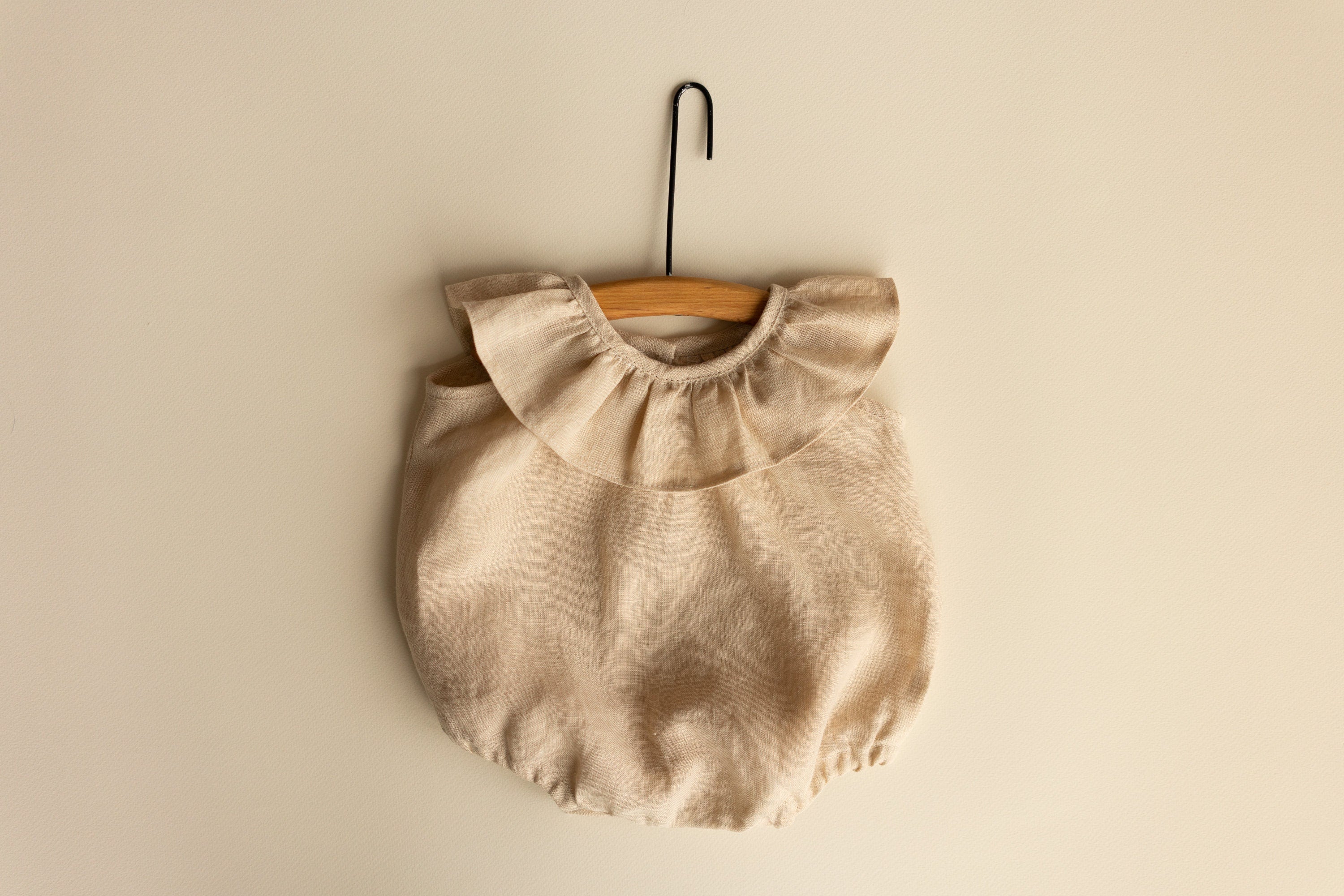 Baby Girl Linen Romper, Baby Linen Outfit for Girl, Girl Linen Boho Dress, Newborn Girl Coming Home outfit, Newborn Photography Outfit Girl