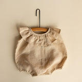 Baby Girl Linen Romper, Baby Linen Outfit for Girl, Girl Linen Boho Dress, Newborn Girl Coming Home outfit, Newborn Photography Outfit Girl