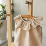 Baby Girl Linen Romper with Newborn Posing Pillow, Linen Baby Romper, Newborn Girl Coming Home outfit, Newborn Photography Outfit Girl