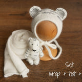 Tiger Newborn Knitted Outfit,Newborn Tiger Outfit,Newborn Photography props,Baby Tiger Costume,Newborn Felted Tiger Toy,Tiger Bonnet and Toy