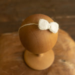 Newborn Knitted Headband for Girl, Newborn Girl Tieback Bow, Newborn Bow Headband, Newborn Girl Headband Bow, Newborn Photography Props