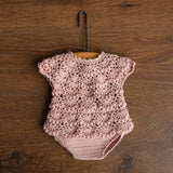 Newborn Crochet Romper and Bonnet for Girl, Newborn Knitted Outfit Girl, Newborn Girl Outfit, Newborn Girl Bonnet,Newborn Photography props