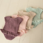 Newborn Knitted Romper for Girl, Newborn Headband, Newborn Romper Girl,Newborn Girl Outfit,Newborn Photography Props,Newborn Photo Props Set