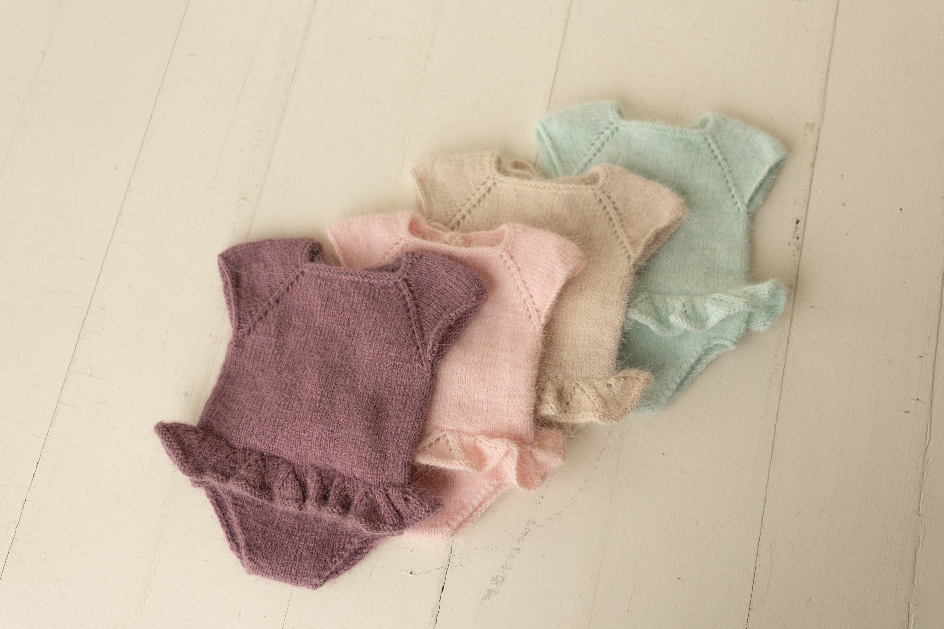 Newborn Knitted Romper for Girl, Newborn Headband, Newborn Romper Girl,Newborn Girl Outfit,Newborn Photography Props,Newborn Photo Props Set