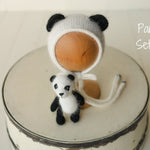 Newborn Animal Hat with Toy, Newborn Knitted Outfit, Newborn Animal Outfit, Newborn Photography Props, Newborn Giraffe Outfit, Newborn Panda