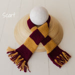 Newborn Wizard Outfit, Newborn Wizard Hat, Newborn Witch Hat, Newborn Felted Photo Prop, Newborn Photography Prop, Newborn Knitted Scarf