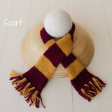 Newborn Wizard Outfit, Newborn Wizard Hat, Newborn Witch Hat, Newborn Felted Photo Prop, Newborn Photography Prop, Newborn Knitted Scarf