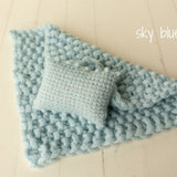 Newborn Knitted Blanket, Newborn Knit Blanket Set,Newborn knit cover,Newborn photography props,Newborn pillow,Newborn props for photography