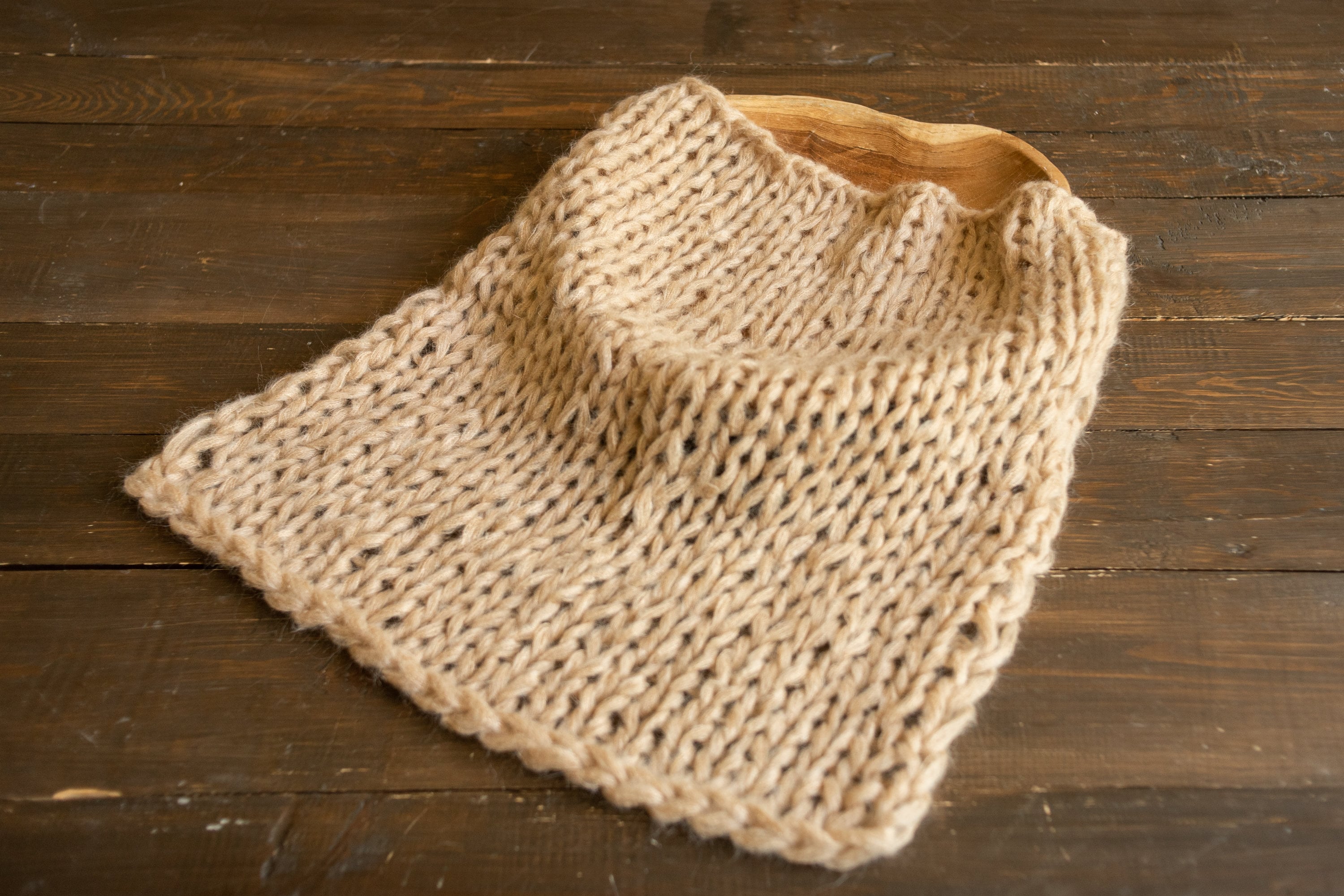 Newborn knitted bonnet, wrap, and blanket set – soft airy yarn for photography