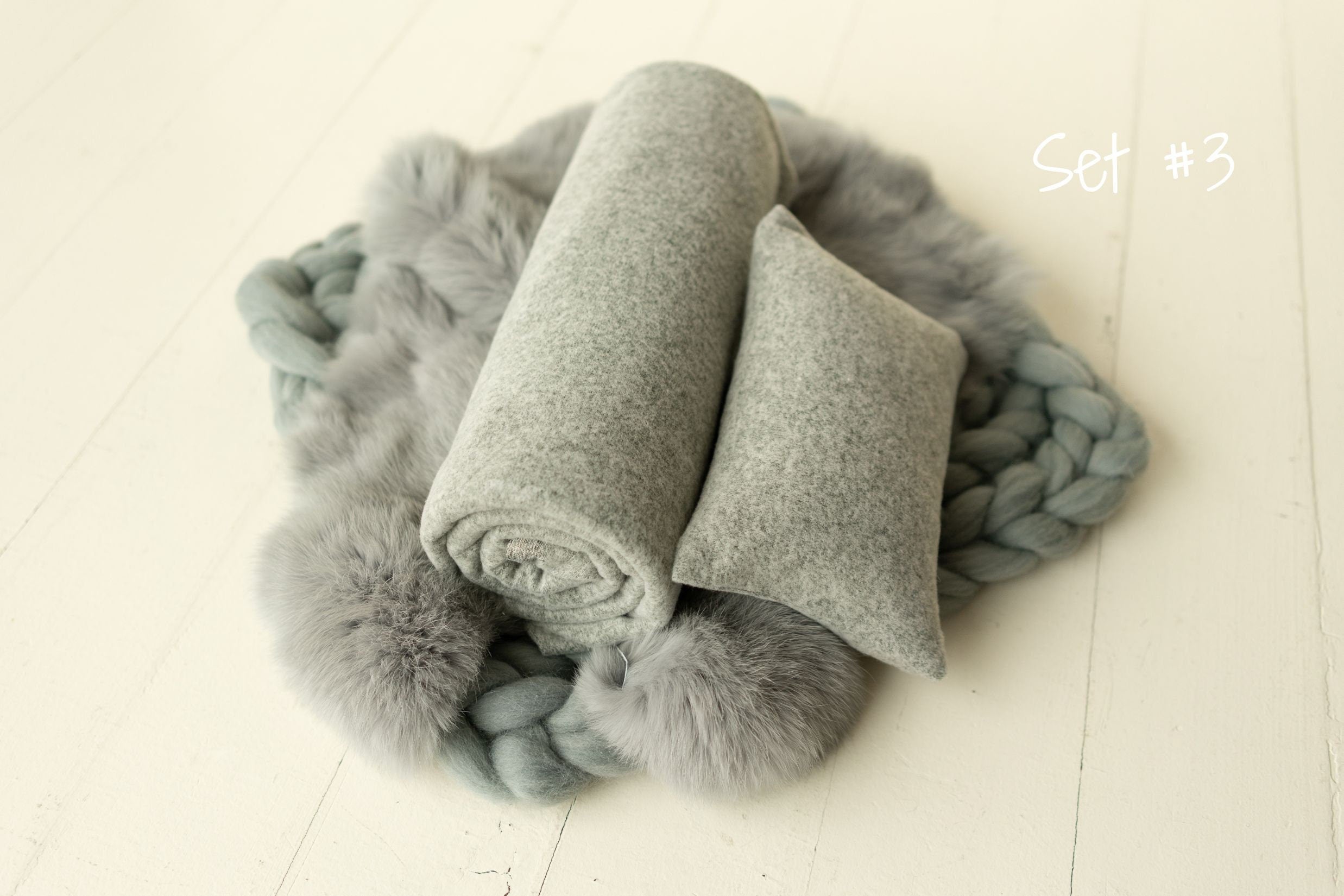 Gray Newborn Photography Props Set, Newborn Posing Fabric,Newborn Bean Bag Fabric Backdrop,Newborn Merino Wool Blanket,Newborn Pillow Prop