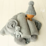 Gray Newborn Photography Props Set, Newborn Posing Fabric,Newborn Bean Bag Fabric Backdrop,Newborn Merino Wool Blanket,Newborn Pillow Prop