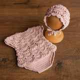 Newborn Crochet Romper and Bonnet for Girl, Newborn Knitted Outfit Girl, Newborn Girl Outfit, Newborn Girl Bonnet,Newborn Photography props