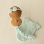 Newborn Knitted Romper for Girl, Newborn Headband, Newborn Romper Girl,Newborn Girl Outfit,Newborn Photography Props,Newborn Photo Props Set