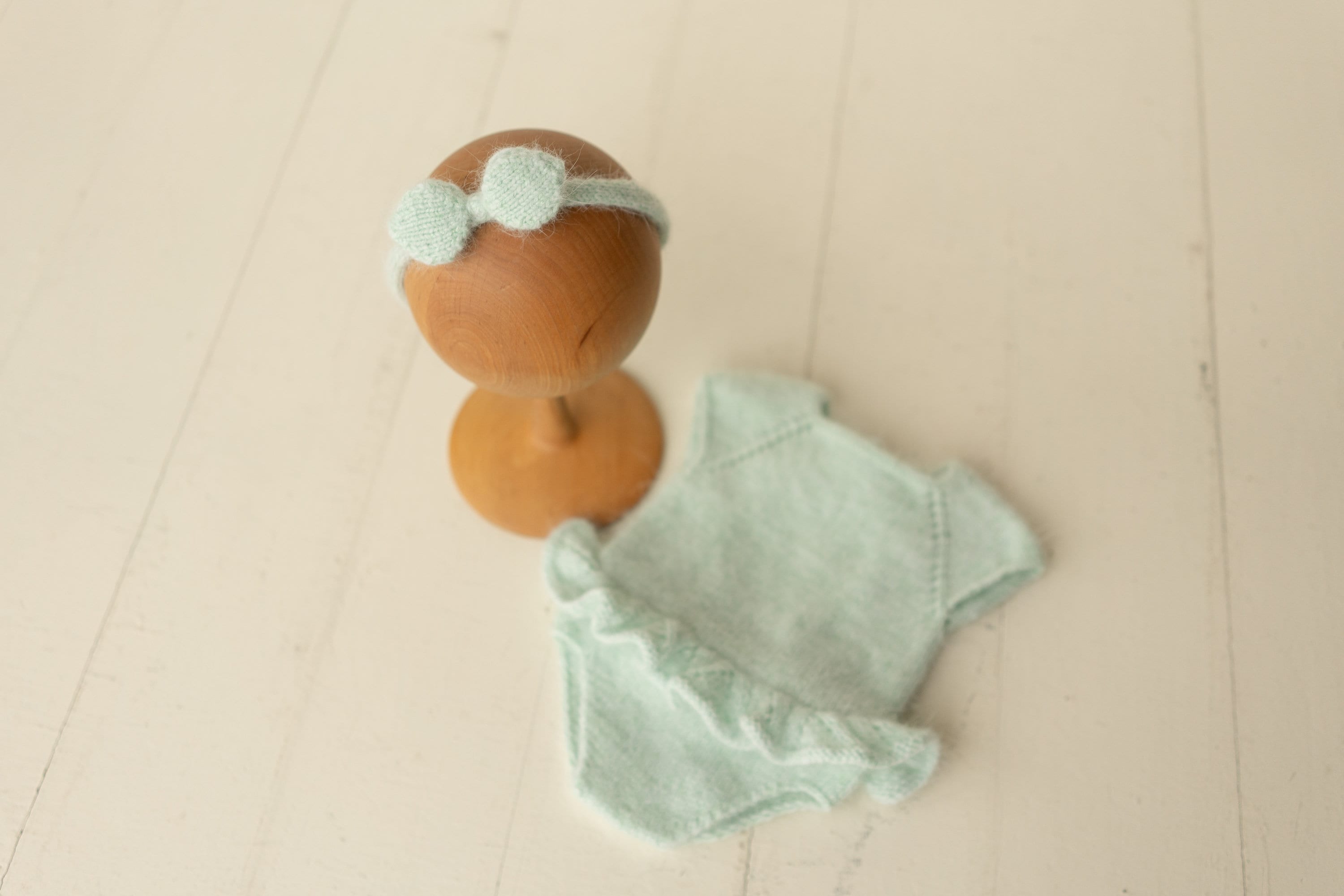 Newborn Knitted Romper for Girl, Newborn Headband, Newborn Romper Girl,Newborn Girl Outfit,Newborn Photography Props,Newborn Photo Props Set