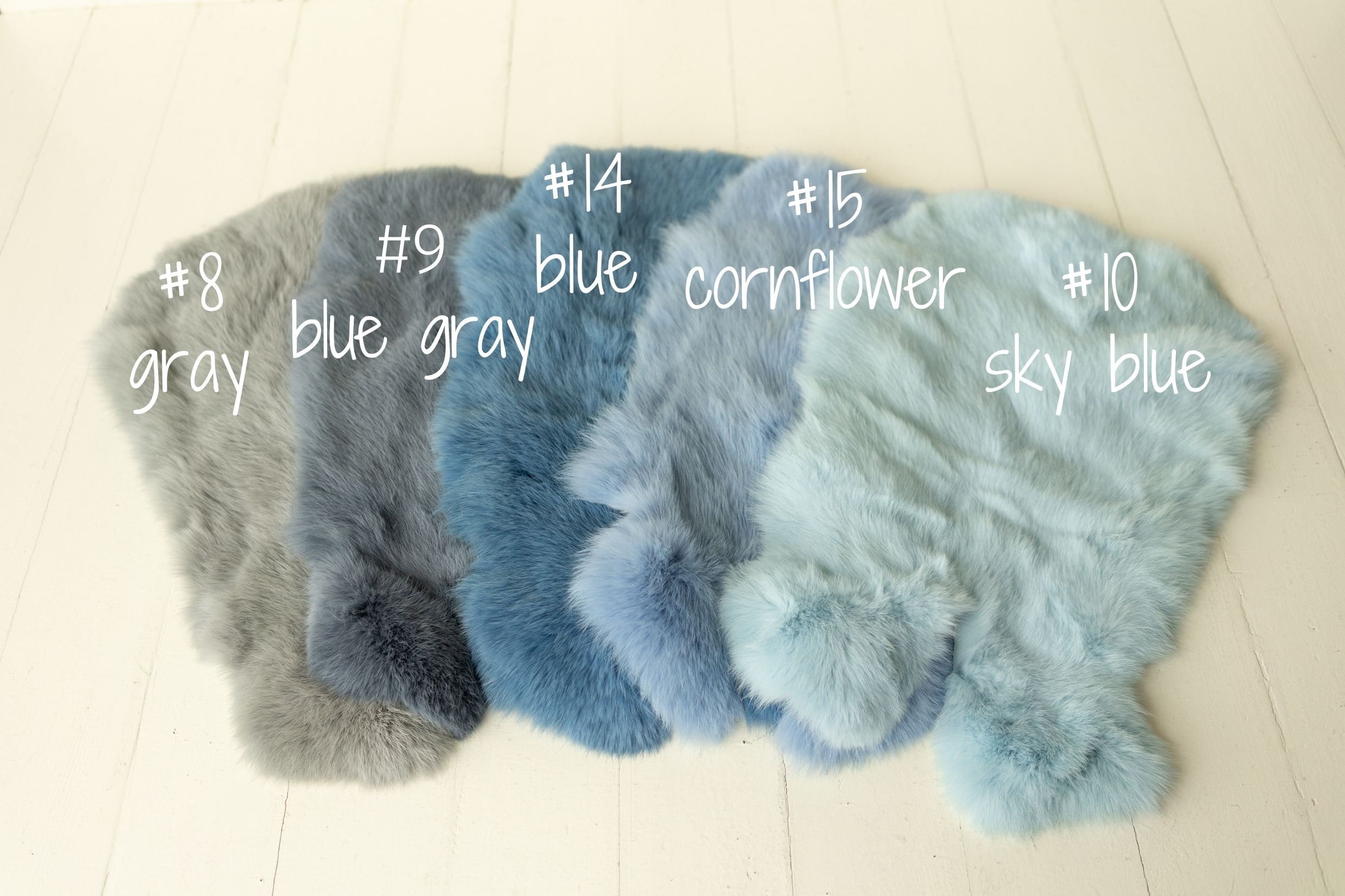 Fluffy rabbit fur baby rug – basket filler and floor layer for newborn photos